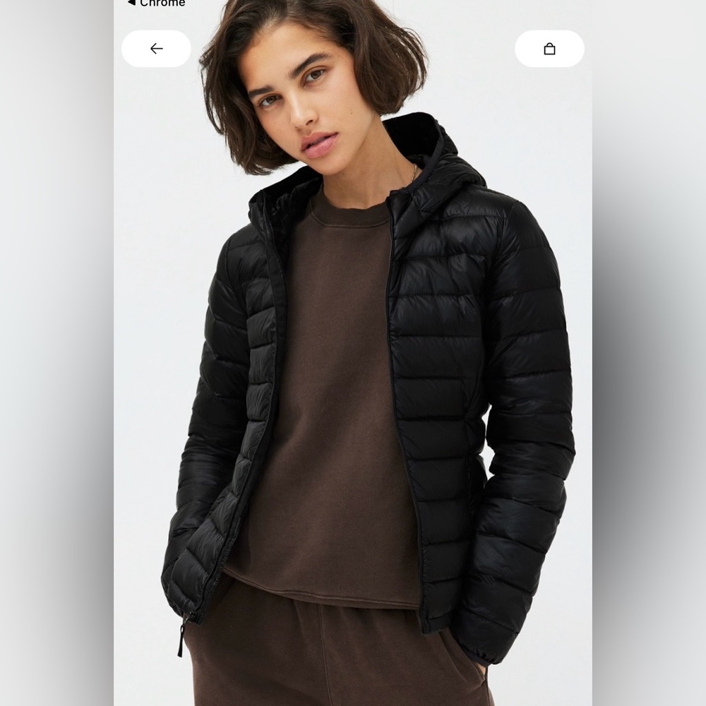TNA Botanie Puffer in Black size Large